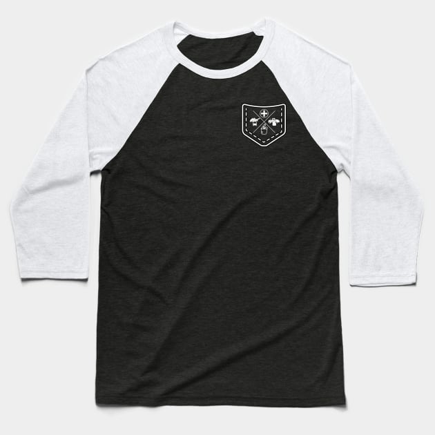 Essential pocket logo - white Baseball T-Shirt by Tatted_and_Tired